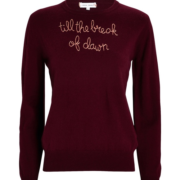 NWT Lingua Franca Till The Break Cashmere Crewneck Sweater - Picture 5 of 7